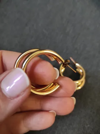 Pendientes Aro Doble Dorado