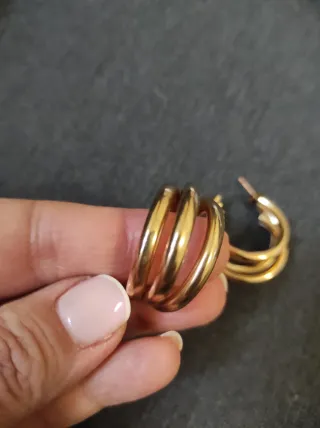 Pendientes Aro Doble Dorado