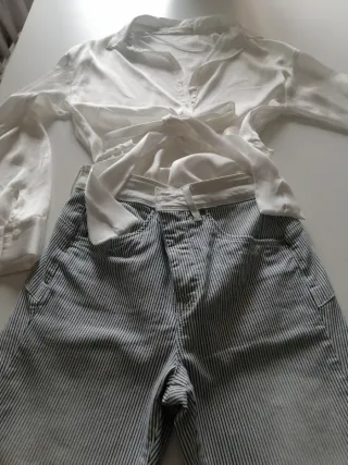 Pantalón Salsa Rayas Azul y Blanco y regalo