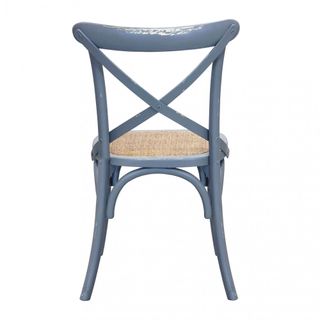 Sedia Vintage Legno Massello Cucina Pranzo Grigio