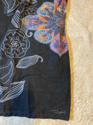 Vestido Desigual gris retro estampado