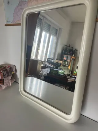 Specchio vintage cornice avorio