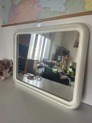 Specchio vintage cornice avorio