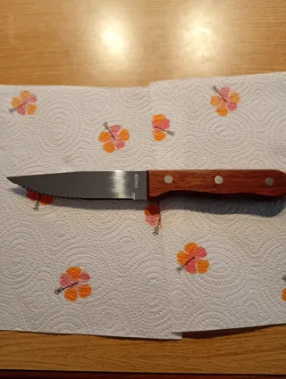 Coltello cucina manico legno Stainless