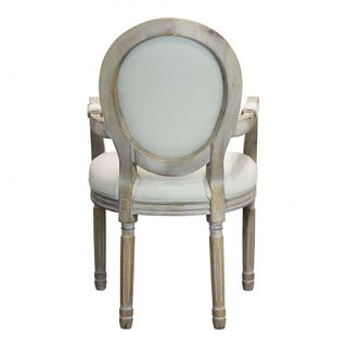 Sedia Vintage Legno Massello con Braccioli Beige