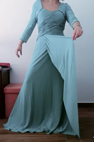 Vestido largo fiesta verde