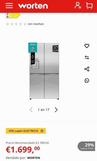 Frigorífico Hisense RQ758N4SAI1 No Frost