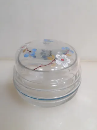 Joyero cristal antiguo flores