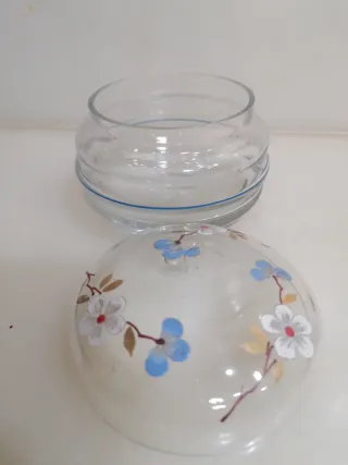 Joyero cristal antiguo flores