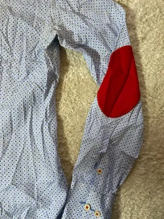 Camisa Santa Marta Retro Azul Blanco Talla S