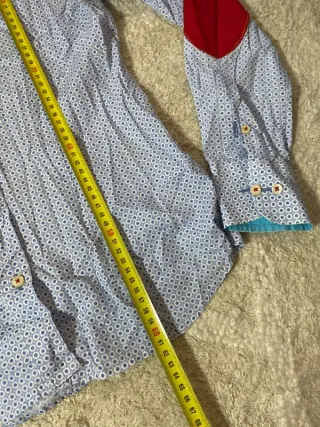 Camisa Santa Marta Retro Azul Blanco Talla S