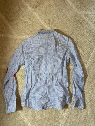 Camisa Santa Marta Retro Azul Blanco Talla S