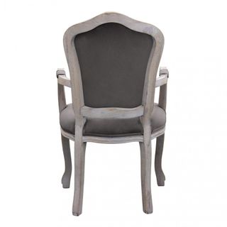 Sedia Vintage Inglese Braccioli in Tessuto Bianco