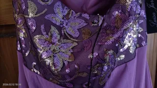 Vestido largo fiesta lentejuelas morado