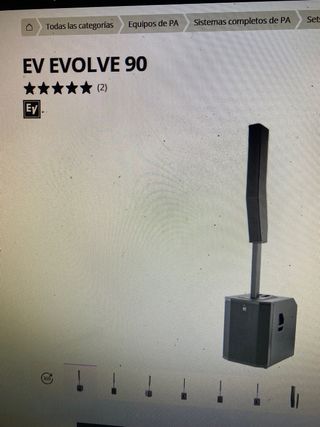 Sistema de sonido E. V Evolve 90 pack de 2 und