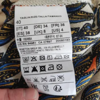 Pantalón Culotte Sisley Talla 38 Estampado