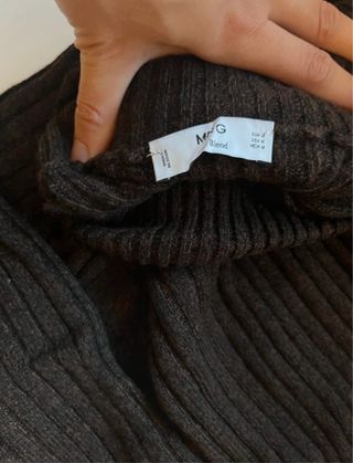 Jersey Mango Lana Cuello Alto Marrón