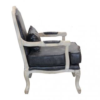 Poltrona Vintage Braccioli Ecopelle Grigio Scuro