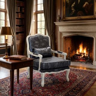 Poltrona Vintage Braccioli Ecopelle Grigio Scuro