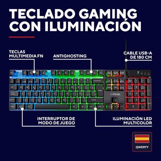Trust Gaming GXT 835 Azor Teclado Retroiluminado,