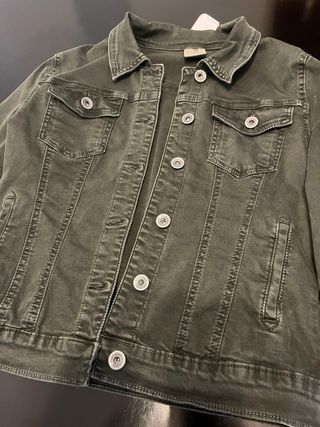 Chaqueta vaquera mujer verde oliva