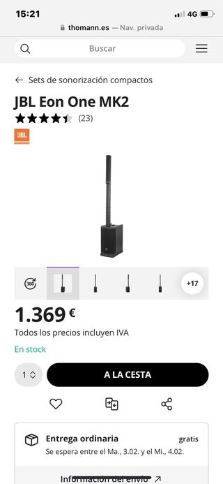 JBL Eon One MK2 pack de 2 sistemas