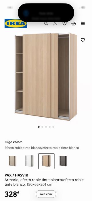 Armario corredero Ikea madera