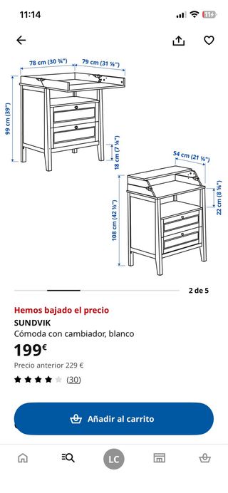 Cuna y cambiador IKEA