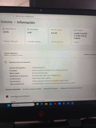 Portátil HP Omen Negro