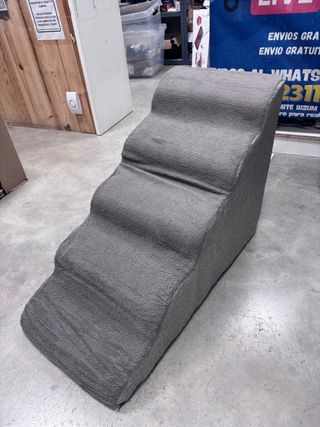 Escalera para perros de tela gris