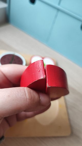 Puzzle 3d fruta para cortar de madera.