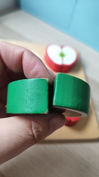 Puzzle 3d fruta para cortar de madera.