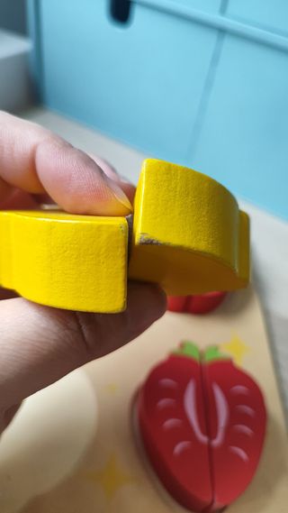 Puzzle 3d fruta para cortar de madera.