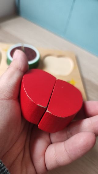 Puzzle 3d fruta para cortar de madera.