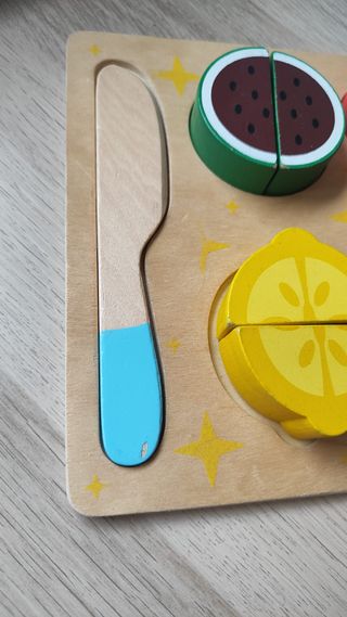 Puzzle 3d fruta para cortar de madera.