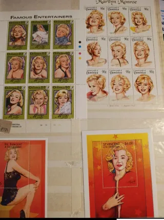 Sellos Marilyn Monroe rara colección