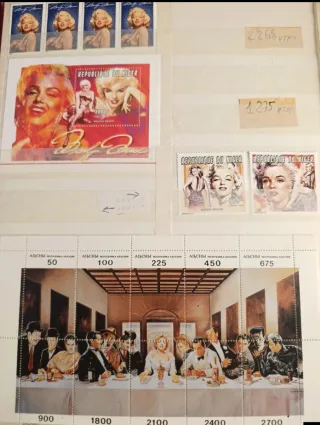 Sellos Marilyn Monroe rara colección