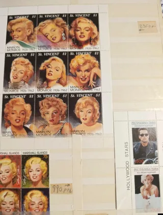 Sellos Marilyn Monroe rara colección