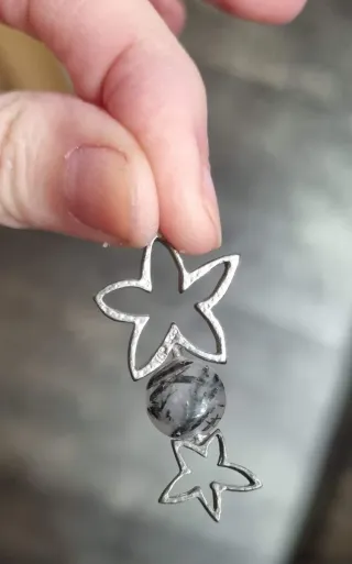 Colgante Plata Estrella y Piedra Natural