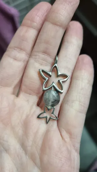 Colgante Plata Estrella y Piedra Natural