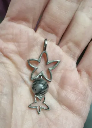 Colgante Plata Estrella y Piedra Natural