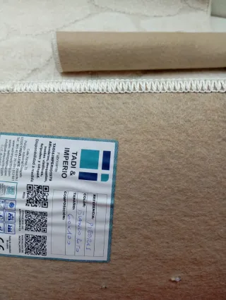 Alfombra Beige Relieve Piedra Poliéster 60x100