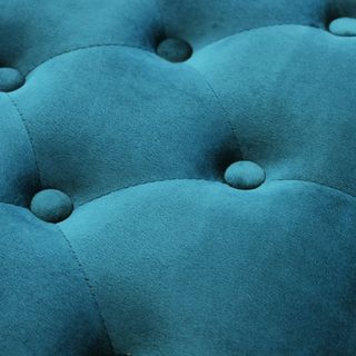 Panca Vintage Legno Massello Velluto Blu 2 Posti