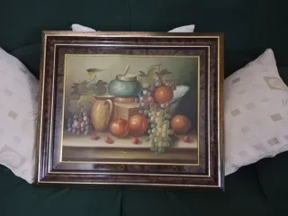 Pareja de cuadros vintage temática bodegón