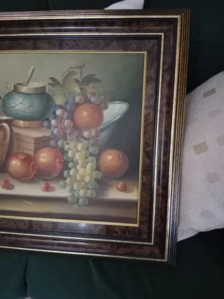 Pareja de cuadros vintage temática bodegón