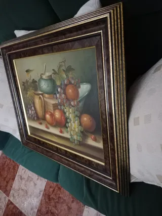 Pareja de cuadros vintage temática bodegón