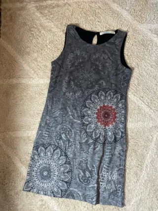Vestido Desigual estampado mandala gris M