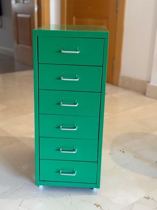 Mueble archivador verde 6 cajones
