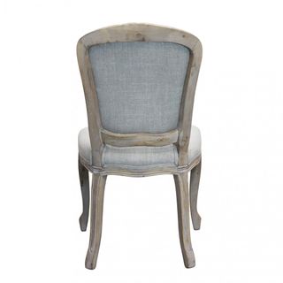 Sedia Vintage Country Tessuto Grigio Legno 86cm