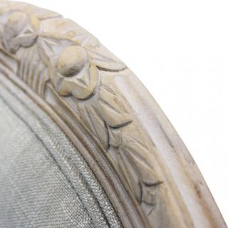 Sedia Vintage Country Tessuto Grigio Legno 86cm